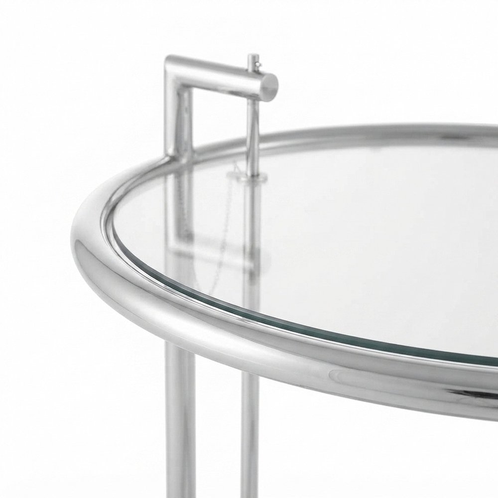Narrow Metal Side Table, Small Square Chrome Accent End Table, Silver