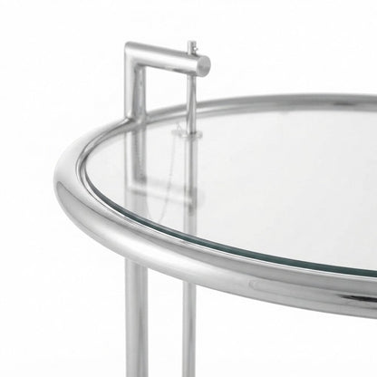 Narrow Metal Side Table, Small Square Chrome Accent End Table, Silver