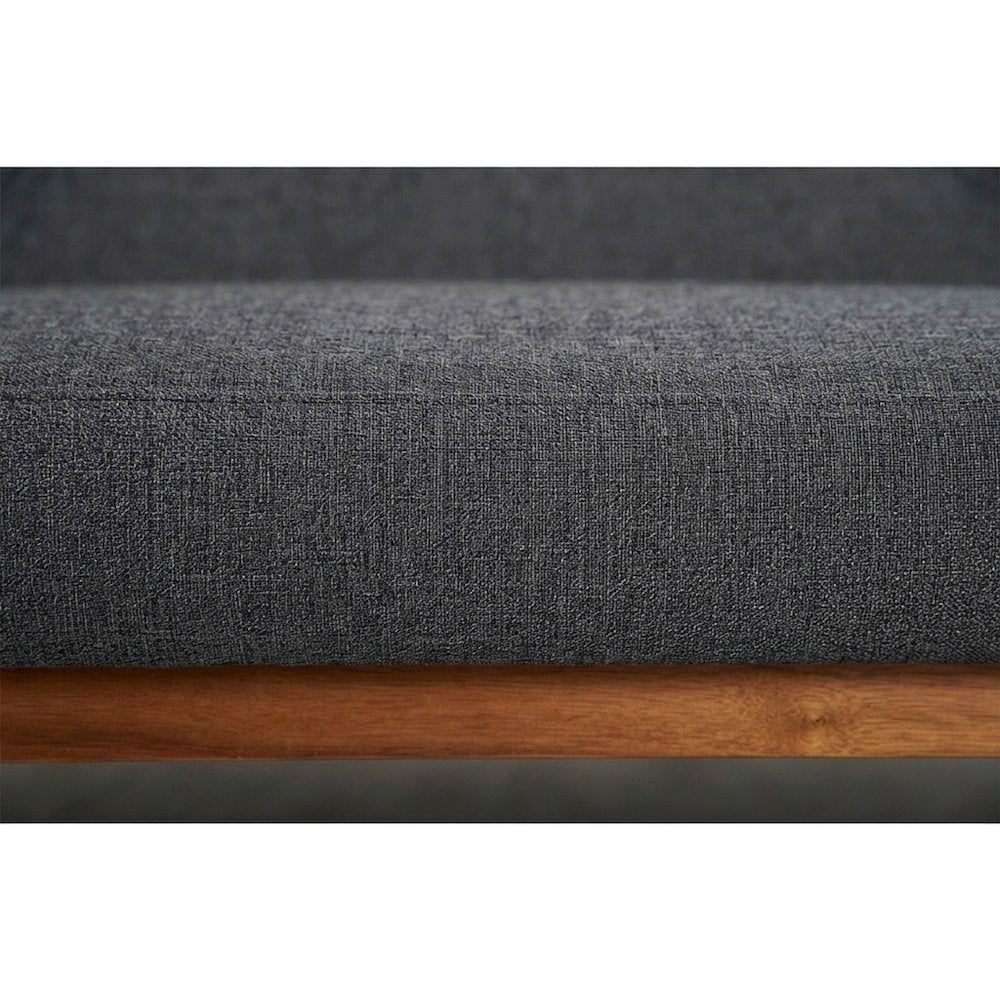 Rubberwood Mid-Century Modern Sofa, Loveseat and Armchair 3 Piece Set, Gray