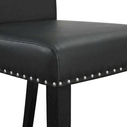 Faux Leather Upholstered Dining Chair with Thick Cushioned Seat, Black