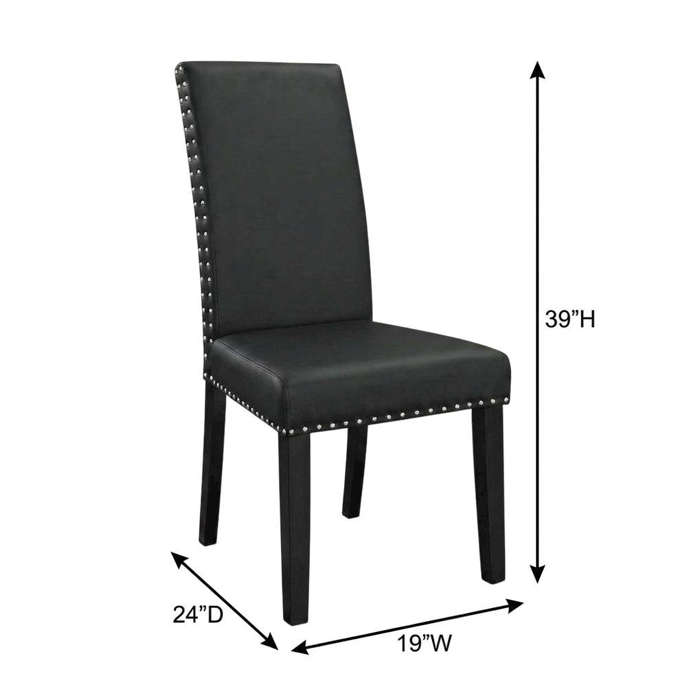 Faux Leather Upholstered Dining Chair with Thick Cushioned Seat, Black