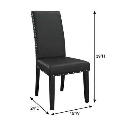 Faux Leather Upholstered Dining Chair with Thick Cushioned Seat, Black