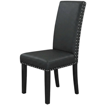Faux Leather Upholstered Dining Chair with Thick Cushioned Seat, Black