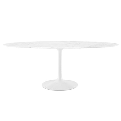 Lippa 78" Oval Faux Marble Dining Table