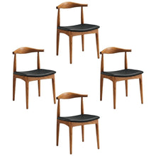 Wooden Dining Chairs for Kitchen and Modern Dining Room Tables, Black, Set of 4