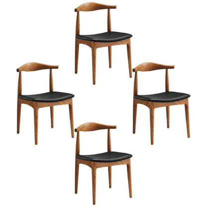 Wooden Dining Chairs for Kitchen and Modern Dining Room Tables, Black, Set of 4