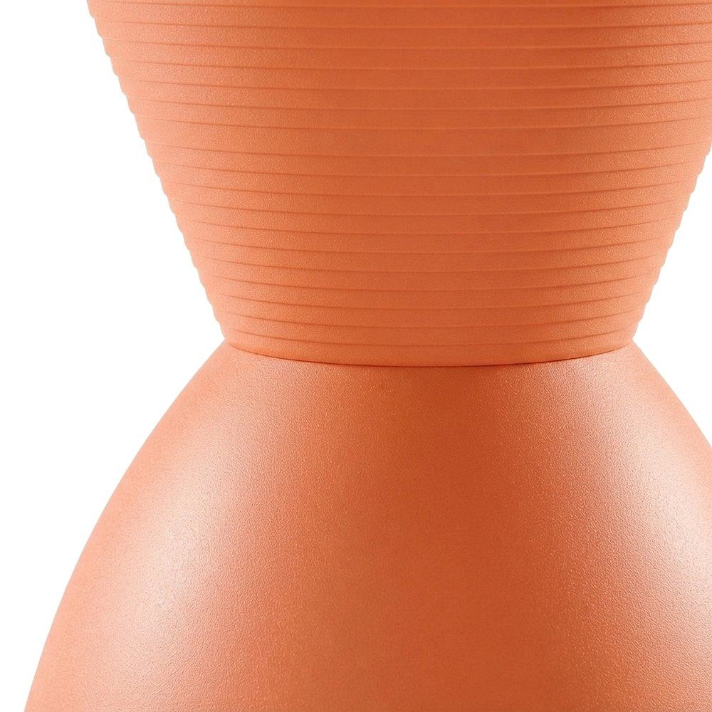 Plastic Backless Stool with Hourglass Base, Funky Side Table, Orange