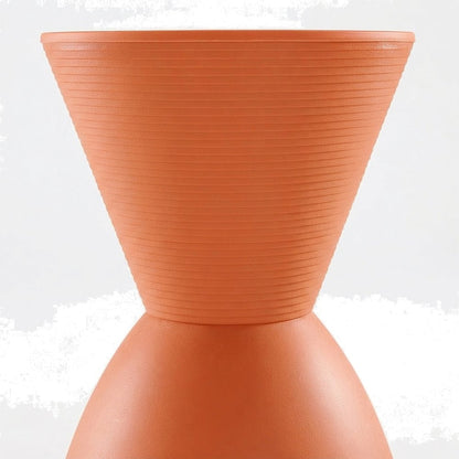 Plastic Backless Stool with Hourglass Base, Funky Side Table, Orange