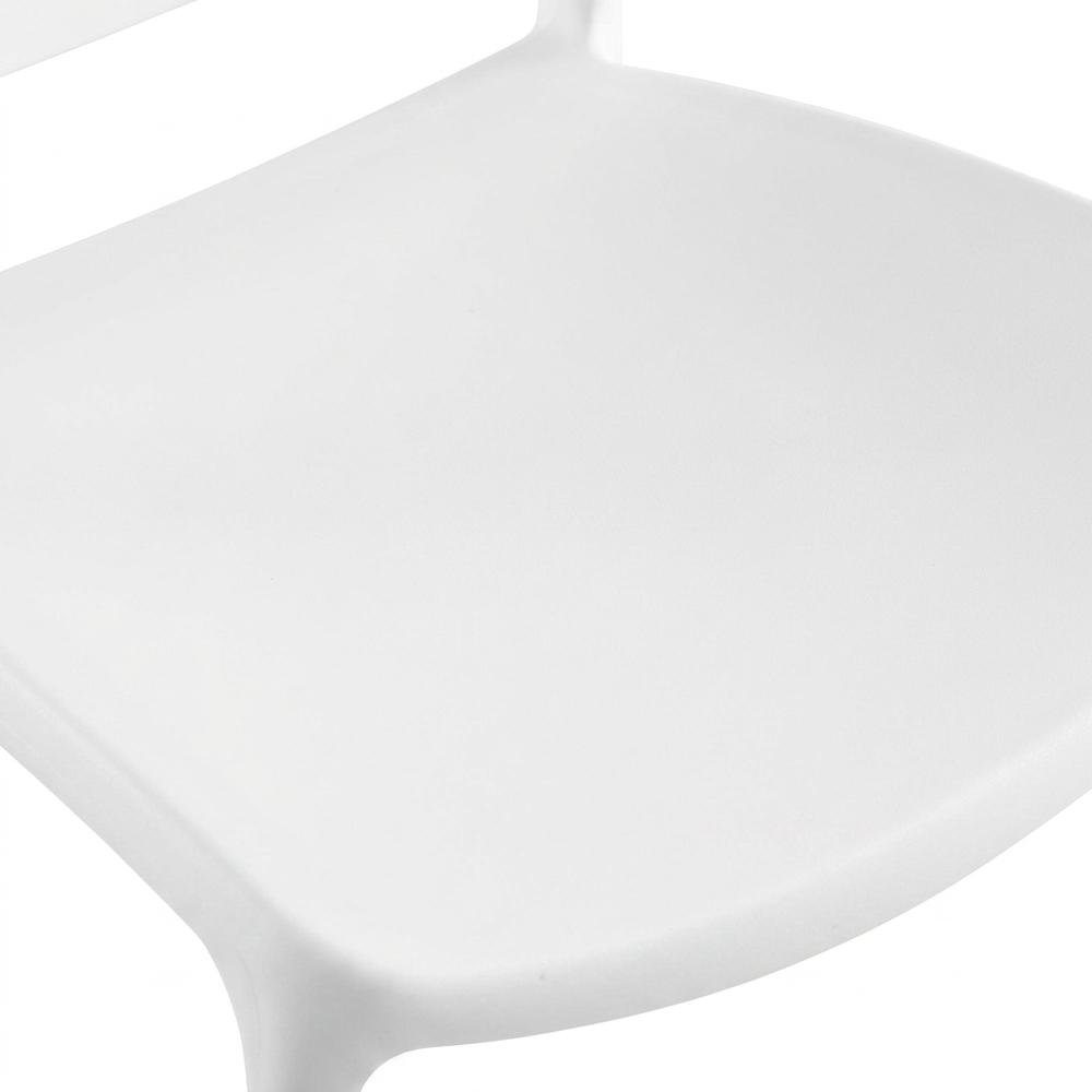Stackable Plastic Dining Chair for Kitchen and Dining Room Table Sets, White