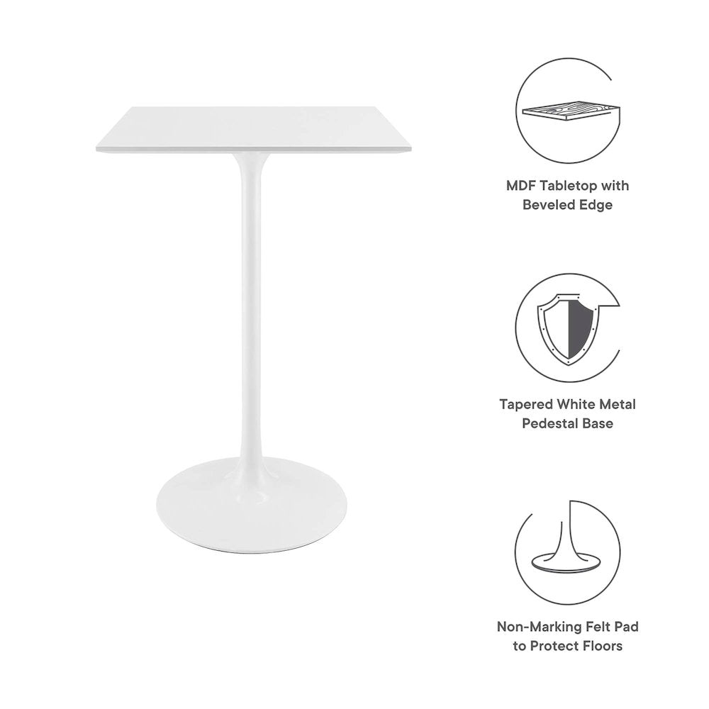 Lippa 28" Square Wood Bar Table