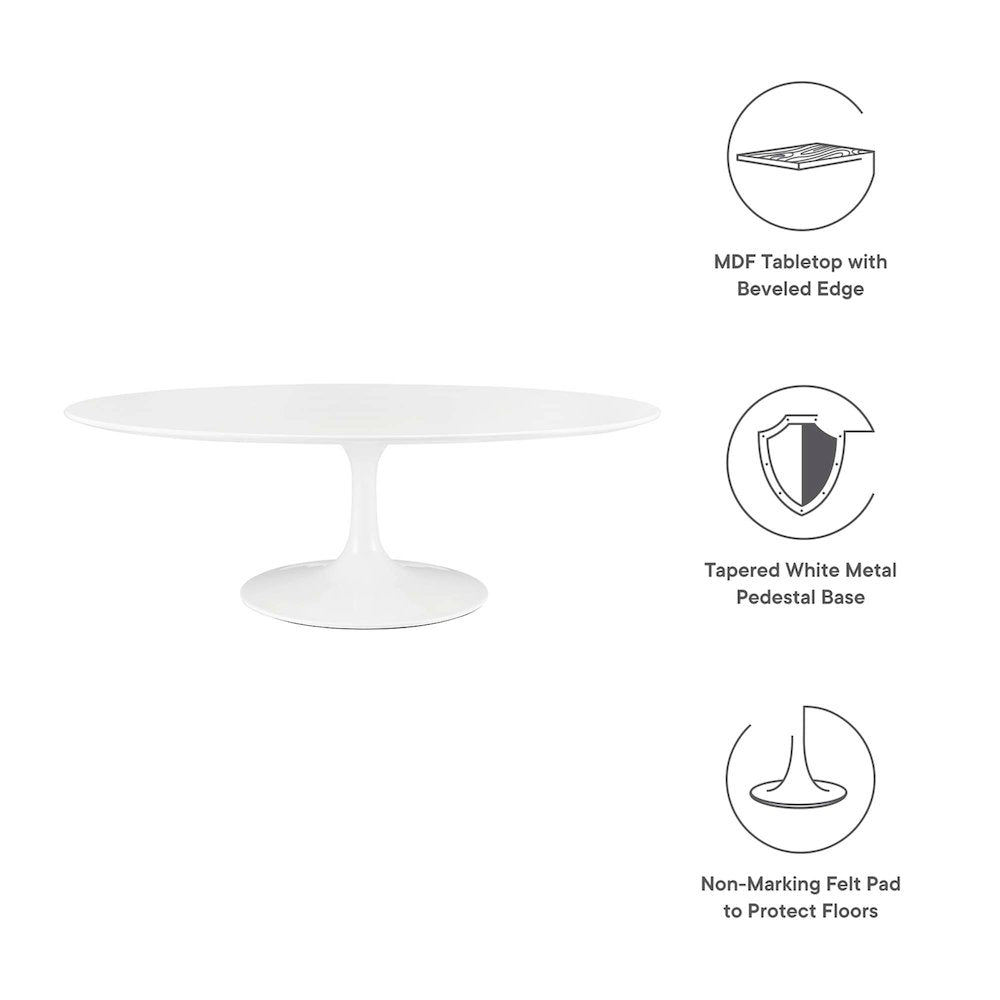Lippa 48" Oval-Shaped Wood Coffee Table