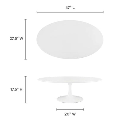 Lippa 48" Oval-Shaped Wood Coffee Table