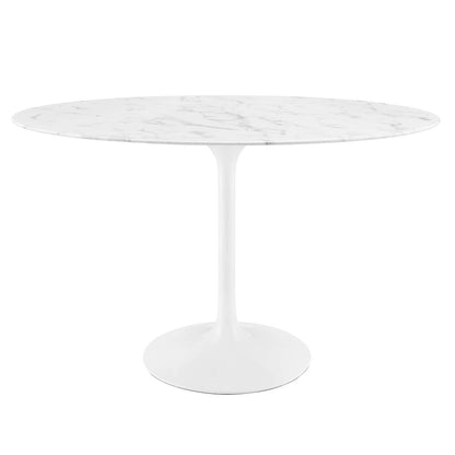 Lippa 48" Oval Faux Marble Dining Table
