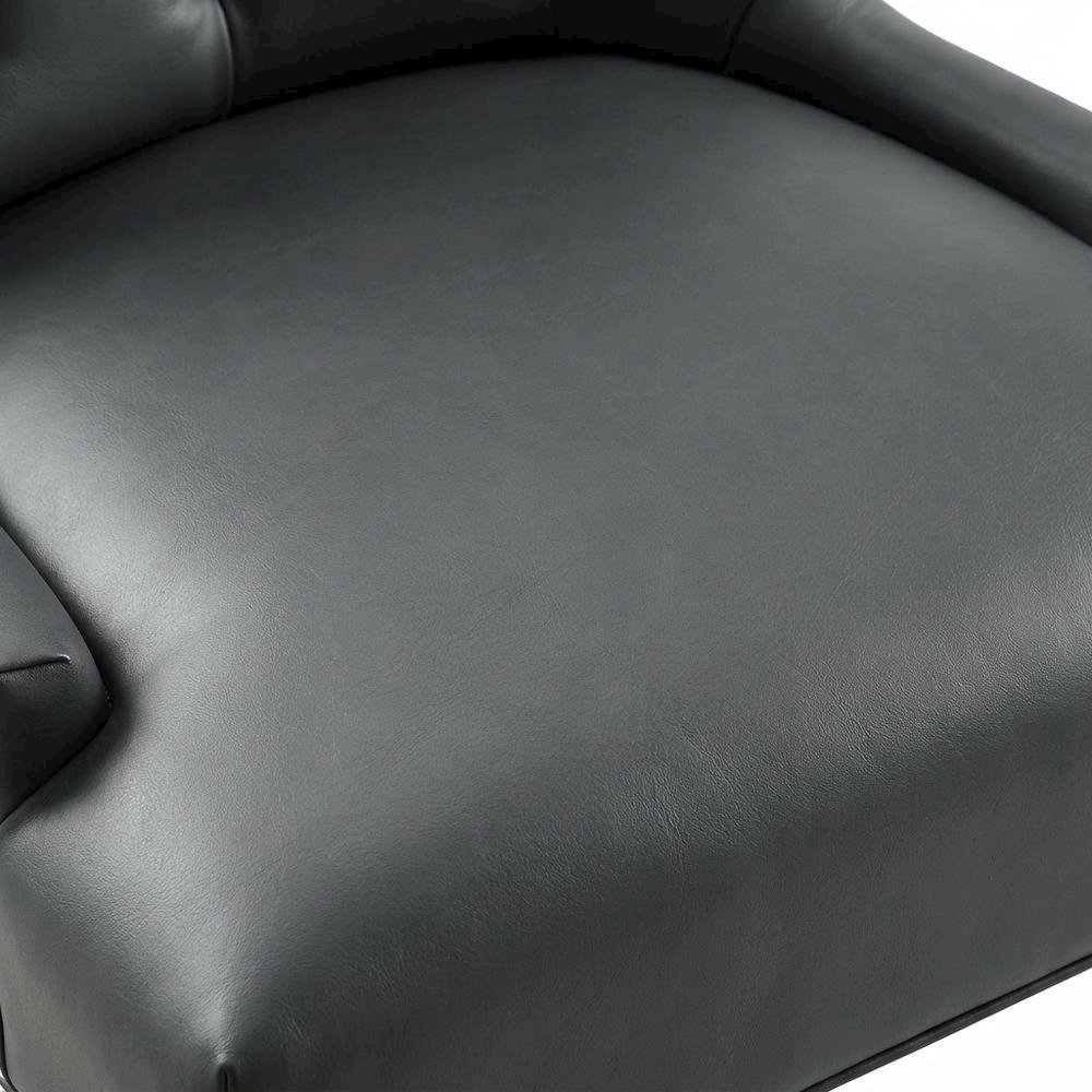 Tufted Vegan Leather Upholstered Dining Chair for Dining Room, Gray