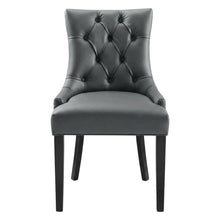 Tufted Vegan Leather Upholstered Dining Chair for Dining Room, Gray