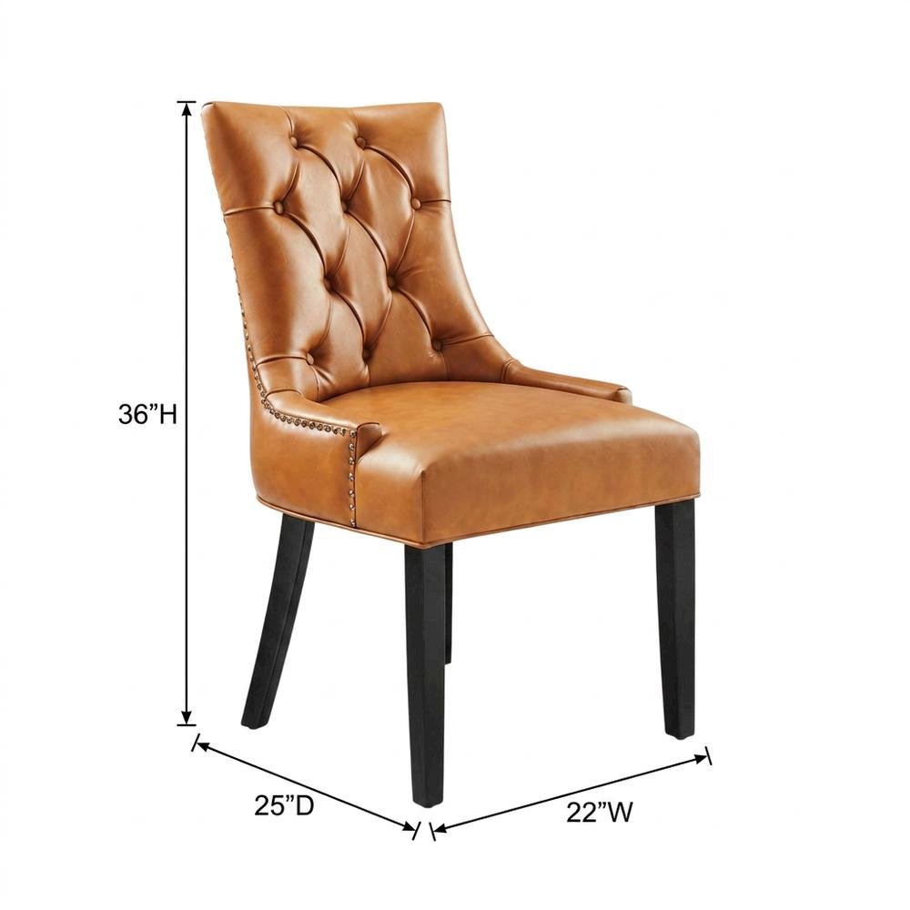 Tufted Vegan Leather Upholstered Dining Chair for Dining Room, Tan