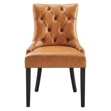 Tufted Vegan Leather Upholstered Dining Chair for Dining Room, Tan