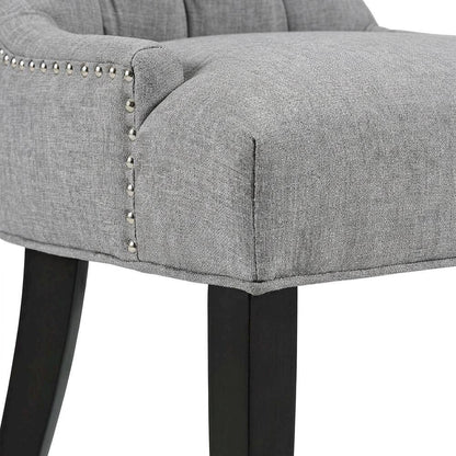 Tufted Upholstered Fabric Dining Chair for Kitchen and Dining Room, Light Gray