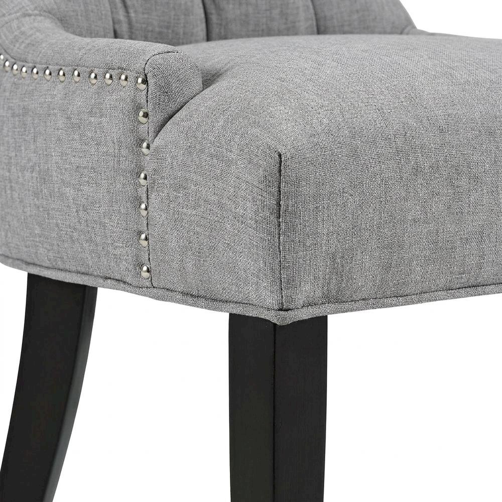 Tufted Upholstered Fabric Dining Chair for Kitchen and Dining Room, Light Gray