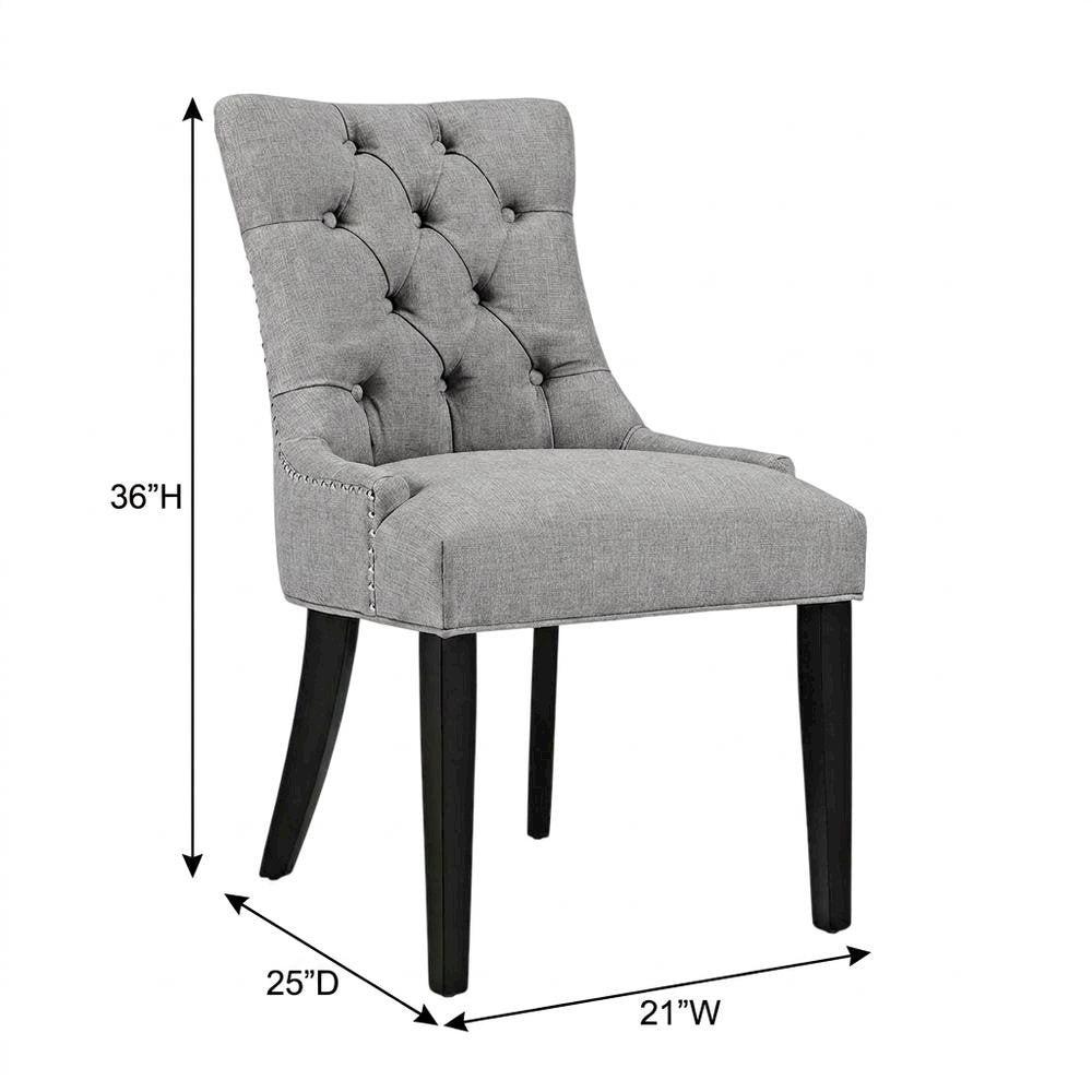 Tufted Upholstered Fabric Dining Chair for Kitchen and Dining Room, Light Gray