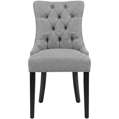 Tufted Upholstered Fabric Dining Chair for Kitchen and Dining Room, Light Gray