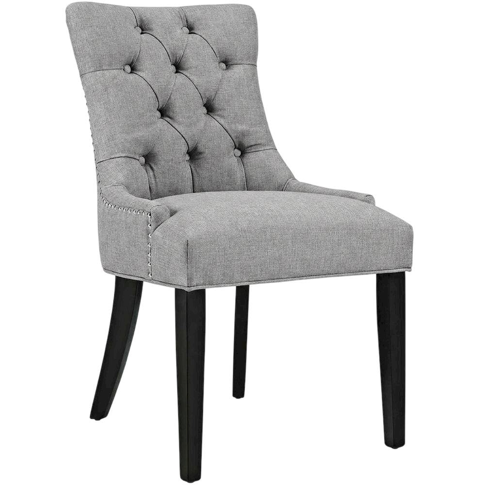 Tufted Upholstered Fabric Dining Chair for Kitchen and Dining Room, Light Gray