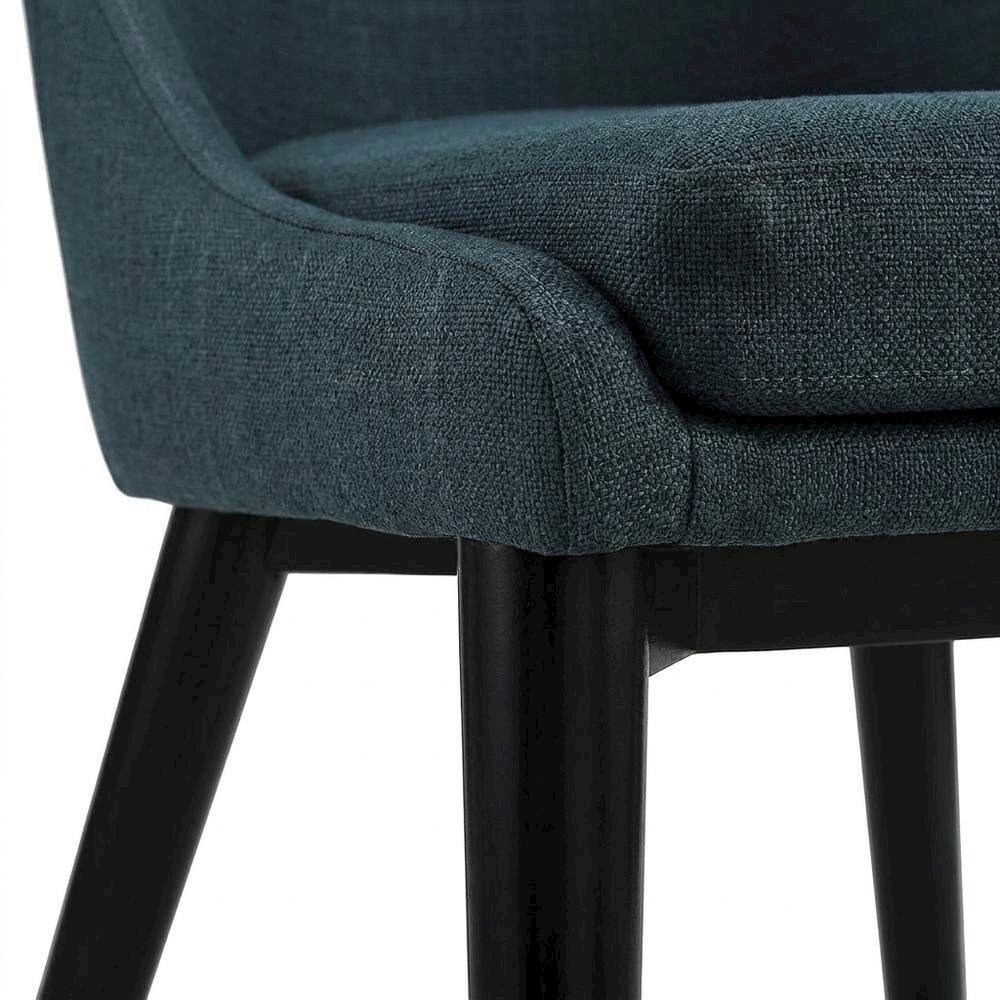 Fabric-Upholstered Dining Chair with Cushioned Seat, Azure