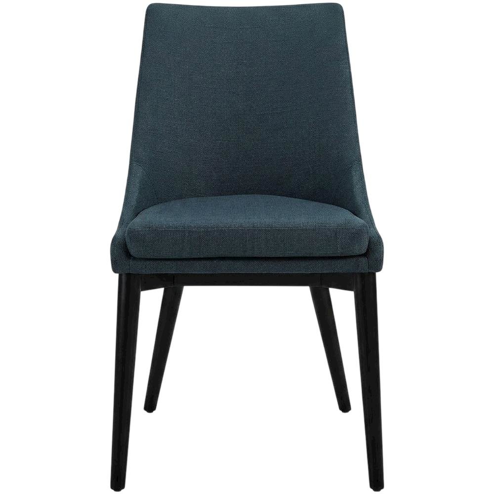 Fabric-Upholstered Dining Chair with Cushioned Seat, Azure