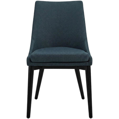 Fabric-Upholstered Dining Chair with Cushioned Seat, Azure