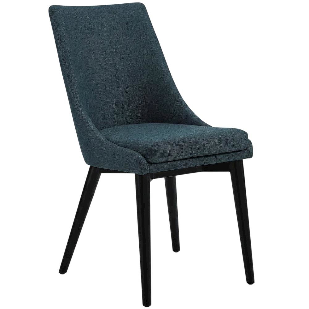 Fabric-Upholstered Dining Chair with Cushioned Seat, Azure