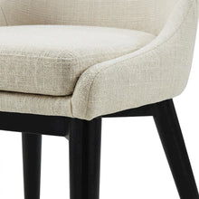 Fabric-Upholstered Dining Chair with Cushioned Seat, Beige