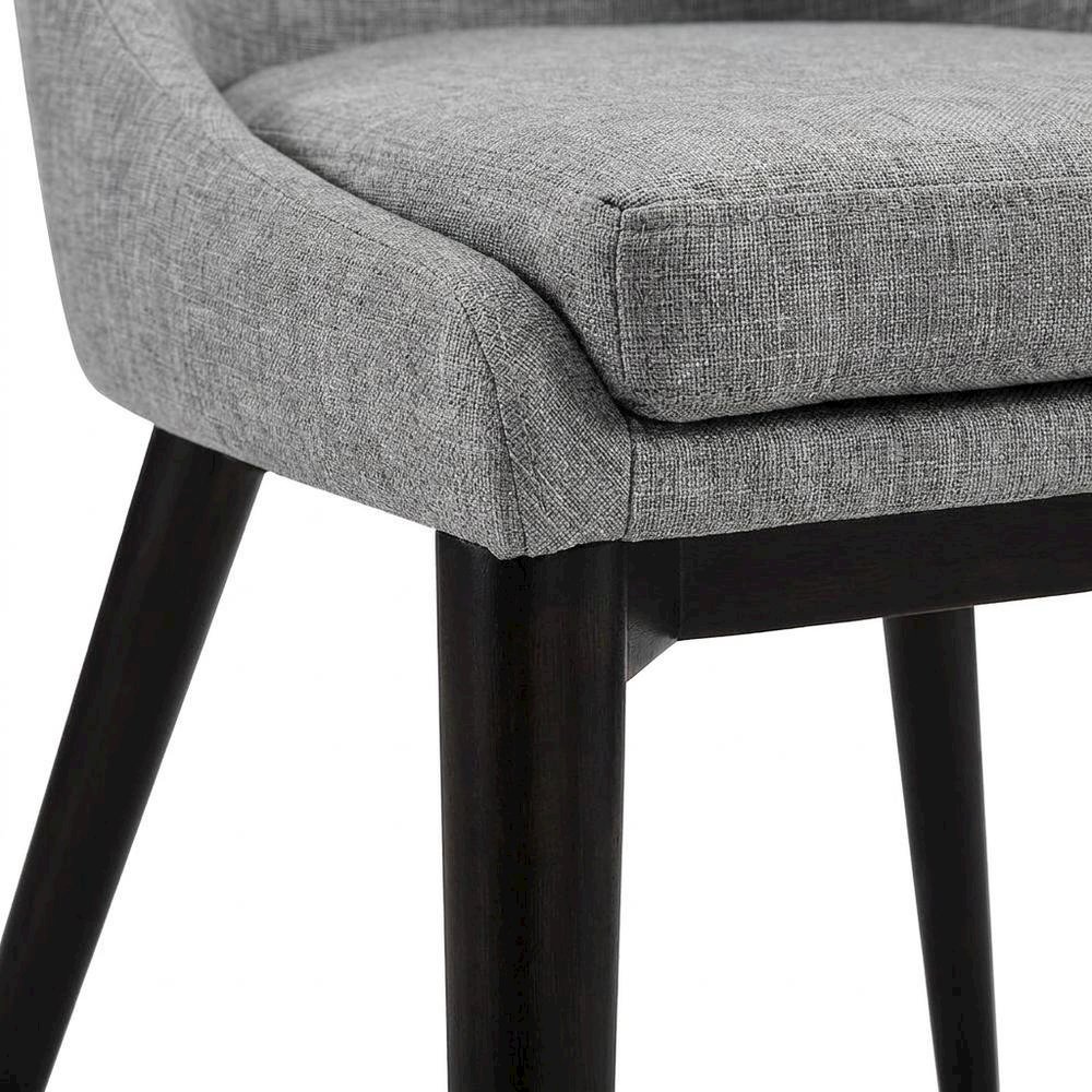 Fabric-Upholstered Dining Chair with Cushioned Seat, Light Gray