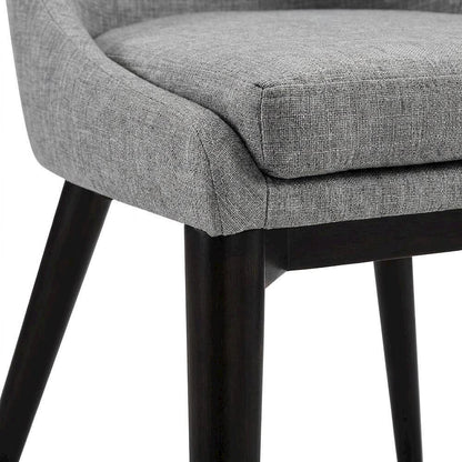 Fabric-Upholstered Dining Chair with Cushioned Seat, Light Gray