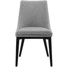 Fabric-Upholstered Dining Chair with Cushioned Seat, Light Gray