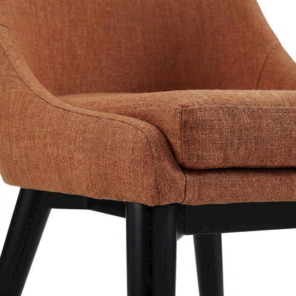 Fabric-Upholstered Dining Chair with Cushioned Seat, Orange