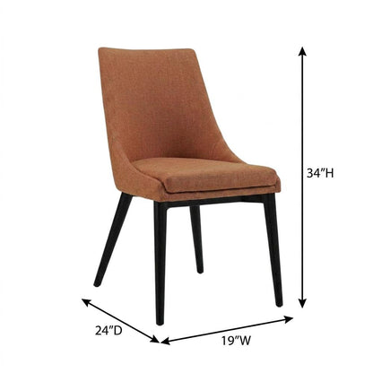 Fabric-Upholstered Dining Chair with Cushioned Seat, Orange