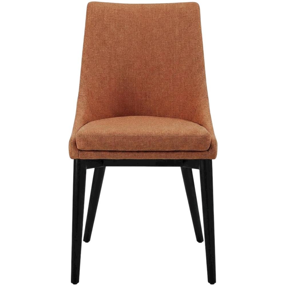 Fabric-Upholstered Dining Chair with Cushioned Seat, Orange