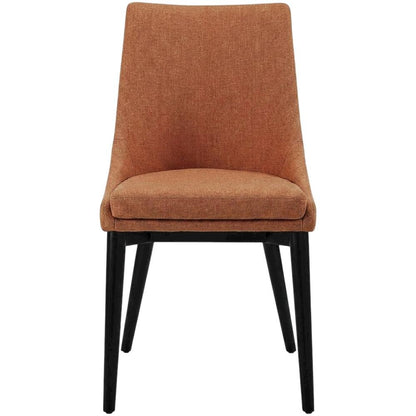 Fabric-Upholstered Dining Chair with Cushioned Seat, Orange