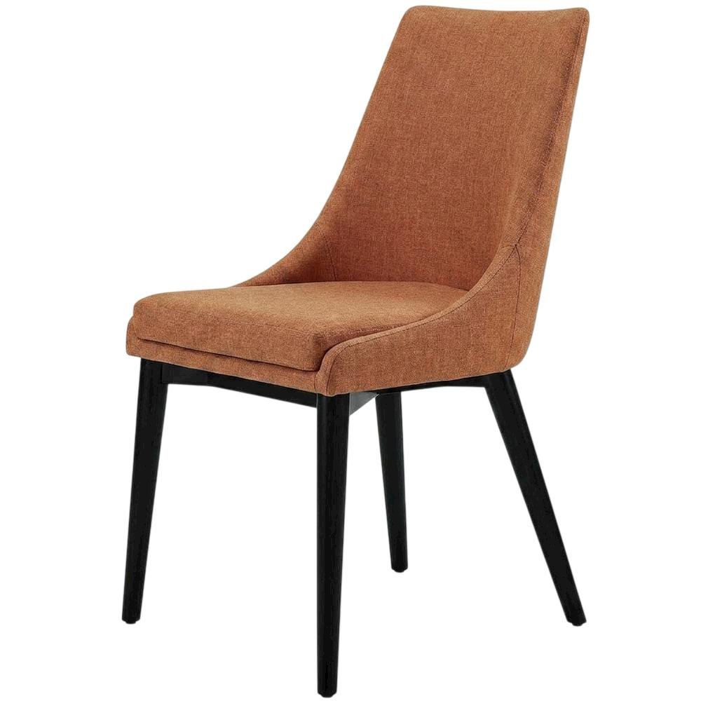Fabric-Upholstered Dining Chair with Cushioned Seat, Orange
