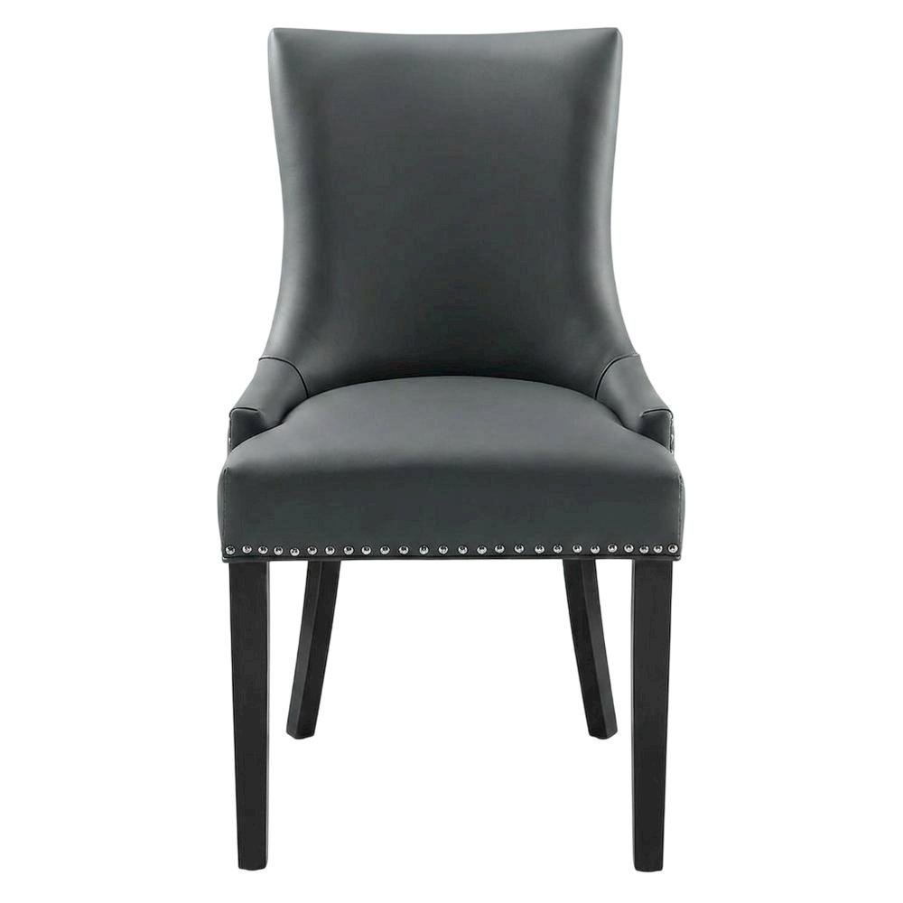 Vegan Leather Upholstered Dining Chair for Kitchen or Dining Room, Gray