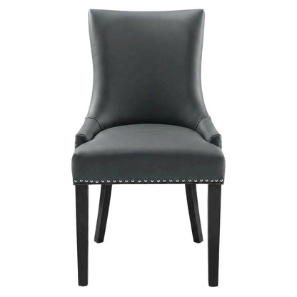 Vegan Leather Upholstered Dining Chair for Kitchen or Dining Room, Gray
