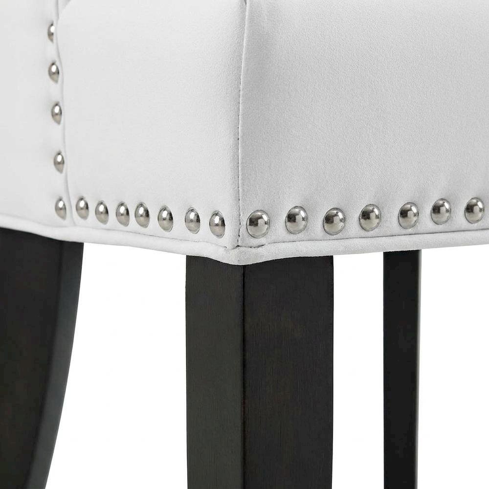 Vegan Leather Upholstered Dining Chair for Kitchen or Dining Room, White