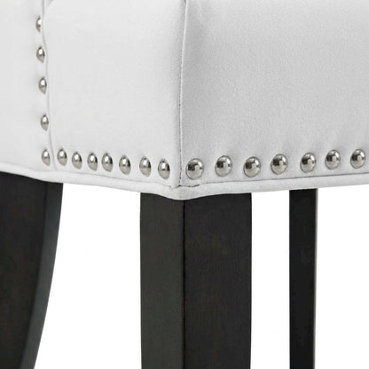 Vegan Leather Upholstered Dining Chair for Kitchen or Dining Room, White