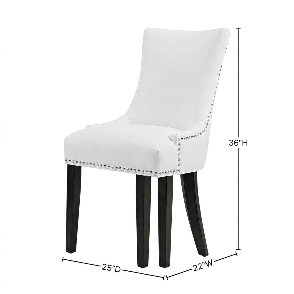Vegan Leather Upholstered Dining Chair for Kitchen or Dining Room, White