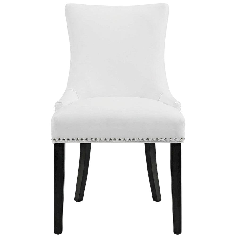 Vegan Leather Upholstered Dining Chair for Kitchen or Dining Room, White