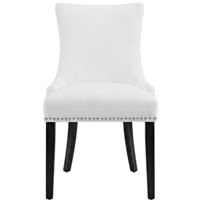 Vegan Leather Upholstered Dining Chair for Kitchen or Dining Room, White