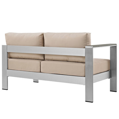 Shore Left-Arm Corner Sectional Outdoor Patio Aluminum Loveseat
