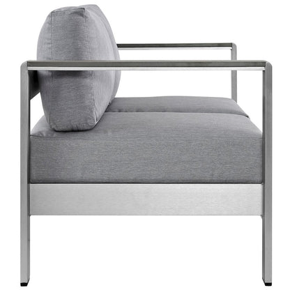 Shore Outdoor Patio Aluminum Loveseat