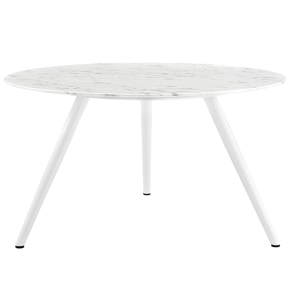 Lippa 54" Round Faux Marble Dining Table with Tripod Base