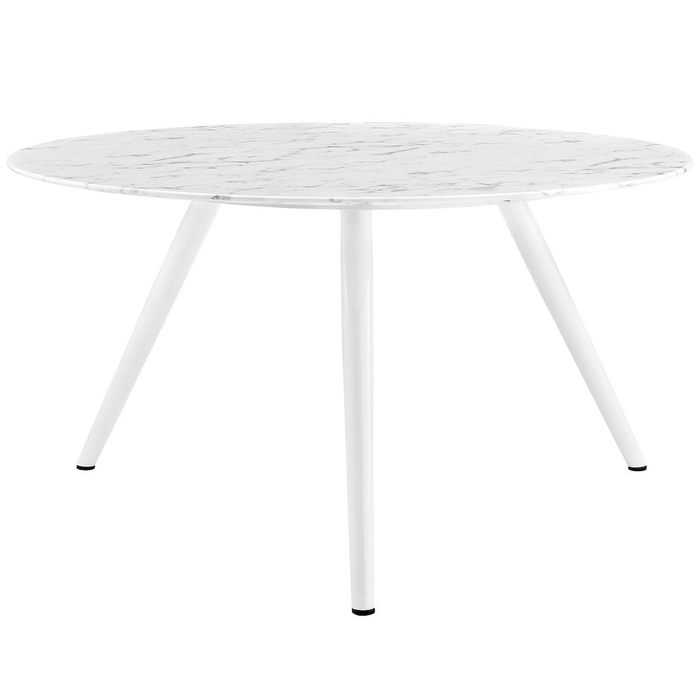 Lippa 54" Round Faux Marble Dining Table with Tripod Base